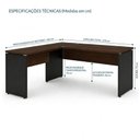 Ver imagem 4 de Mesa em L (Mesa 1,70m + Mesa Auxiliar) - sem Gavetas - Marsala/Preto - 23478