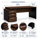 Ver imagem 3 de Mesa Pedestal Reta (03 Gav.) - 1,92x0,70m - Workyaris - Marsala/Preto - 23485