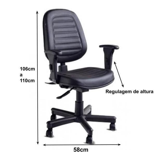 Cadeira Diretorzinha Back System Costurado - Cor Preto - 32996 - 2