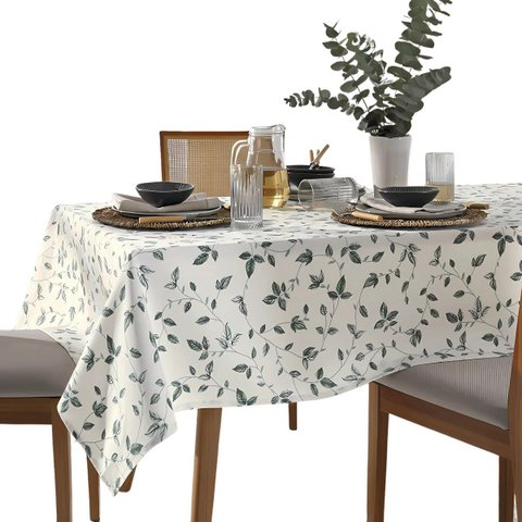 Toalha de Mesa - Clean - Botânica - Retangular - 6 Lugares - Dohler