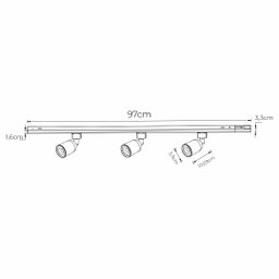 Kit Trilho Eletrificado 3000k 1m+ 3 Spots Led 8w Lu13047 - 3
