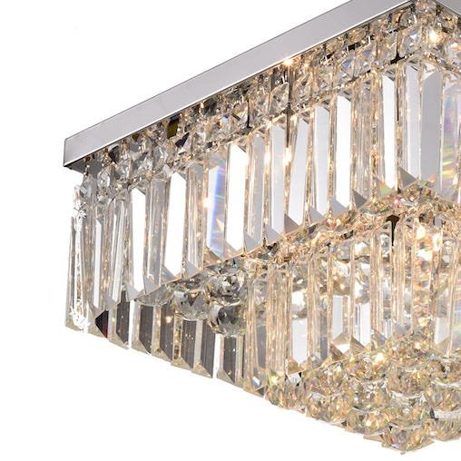 Lustre Plafon Cristal Transparente Legítimo K9 42x42cm - 3