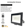 Refletor LED 100W Holofote Bivolt Luminária 6500K - 9