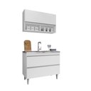 Ver imagem 2 de Conjunto Balcão de Cozinha Armário Aéreo Wollo Mdp/bp Branco G96 - Gran Belo