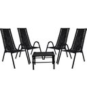 Ver imagem 1 de Conjunto Com 4 Cadeiras E Mesa De Centro Canadá Preto