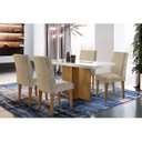 Ver imagem 1 de Conjunto: Mesa Sala Jantar Berlim Tampo c/Vidro 120cm Canto Reto + 4 Cadeiras Grécia Imbuia/