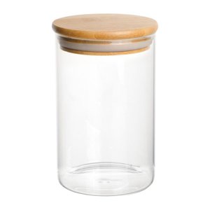 Pote de Vidro Hermético com Tampa de Bambu 700ml