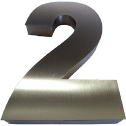 Número 0 de Aço Inox 3d Caixa Alta Escovado 20 cm - 4