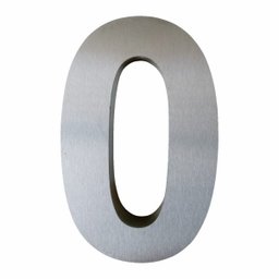 Número 0 de Aço Inox 3d Caixa Alta Escovado 20 cm - 1