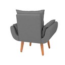 Ver imagem 4 de Poltrona Decorativa Opala Sala De Estar Linho Cinza