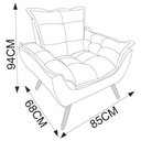 Ver imagem 5 de Poltrona Decorativa Opala Sala De Estar Linho Cinza