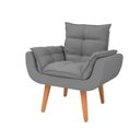 Ver imagem 1 de Poltrona Decorativa Opala Sala De Estar Linho Cinza