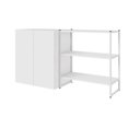 Ver imagem 4 de Escrivaninha 1,7m C/ Balcão Lateral Nicho e Armário Aéreo F5 Cor:branco