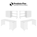 Ver imagem 7 de Escrivaninha 1,7m C/ Balcão Lateral Nicho e Armário Aéreo F5 Cor:branco