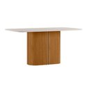 Ver imagem 1 de Mesa de Jantar Retangular Tampo de Vidro Serena Ypê e Off White 160cm