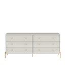 Ver imagem 3 de Cômoda c/ 6 Gavetas Jasper 182 cm - Off White Fosco c/ Dourado