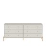 Cômoda 6 Gavetas Jasper 182 Cm - Off White Fosco C/ Dourado - 3