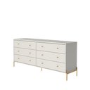 Ver imagem 2 de Cômoda c/ 6 Gavetas Jasper 182 cm - Off White Fosco c/ Dourado