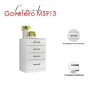 Ver imagem 5 de Guarda Roupa Casal Panamá com Cômoda Ms913 e Armário Multiuso Jade Branco Brilho – Moval