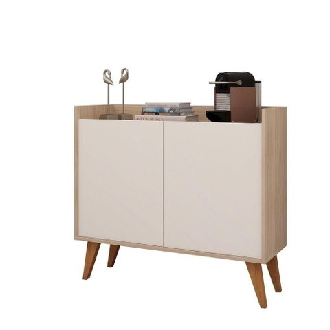 Aparador Buffet Fly 2 Portas Carvalho com Off White - Móveisaqui