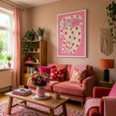 Ver imagem 4 de Quadro Canvas Gato Estilizado Pink 90X60cm Mold Branca