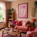 Ver imagem 3 de Quadro Canvas Gato Estilizado Pink 90X60cm Mold Branca