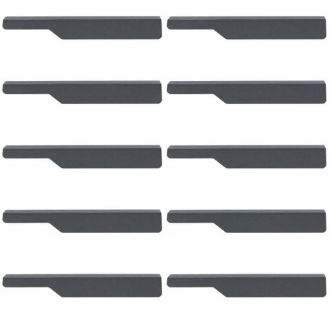 Kit 10 Puxadores para Móveis Direitos 18cm Cinza Aço Carbono