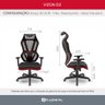 Cadeira Escritório e Gamer Vizon Dz Plaxmetal Relaxsystem Preta/branco - 4