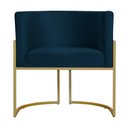 Ver imagem 2 de Poltrona Decorativa Sala de Estar Luana Base Gold Suede Azul Marinho - Montanaris Decor Md Montanari