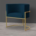 Ver imagem 4 de Poltrona Decorativa Sala de Estar Luana Base Gold Suede Azul Marinho - Montanaris Decor Md Montanari