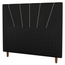 Ver imagem 1 de Cabeceira Cama Box Casal Dallas 140cm Sintético Preto - Abmaza