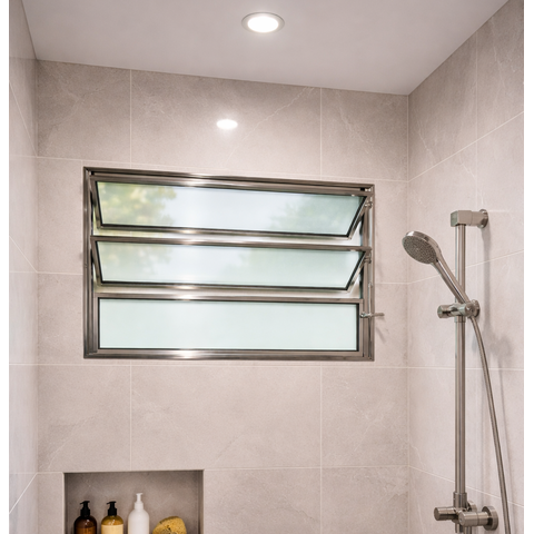 Vitro Basculante 60x100 Alumínio Brilhante Vidro Liso