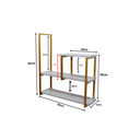 Ver imagem 2 de Nicho TRIPLO metalon 80X20 CINZA CLARO/DOURADO  METALICO 03