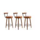 Ver imagem 2 de Kit 3 Banquetas Estofadas Altas Napoles com Encosto para Cozinha, Área Gourmet e Balcão - Salaone:am