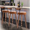 Ver imagem 1 de Kit 3 Banquetas Estofadas Altas Napoles com Encosto para Cozinha, Área Gourmet e Balcão - Salaone:am