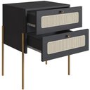 Ver imagem 6 de Mesa de Cabeceira 02 Gavetas com Telinha Industrial Indy A03 Nero Dourado - Lyam Decor