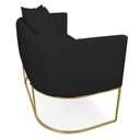 Ver imagem 4 de Namoradeira 02 Lugares Linho Metálica Dourado Cor A79 Preto