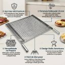 Ver imagem 3 de Grelha Americana Churrasco com Chapa para Queijo e Legumes 55 Cm