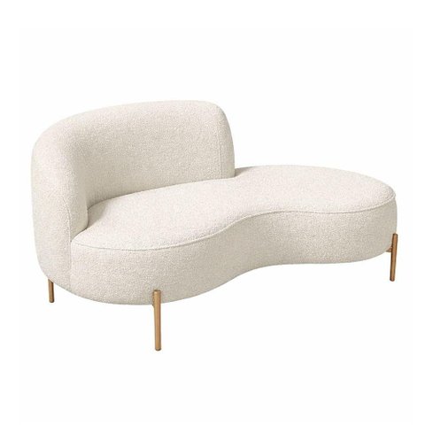 Sofá com Chaise Billini 3 Lugares Fixo 230cm Off White Sofá Home