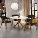 Ver imagem 2 de Kit 02 Cadeiras para Sala de Jantar e Estar Living Estofada Suran L02 Suede Preto - Lyam Decor