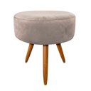 Ver imagem 1 de Puff Decorativo Banqueta Dóris Redondo Suede Bege