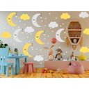 Ver imagem 1 de Adesivo De Parede Baby Nuvem C/ Lua Infantis Amarelo