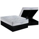 Ver imagem 1 de Cama Box Baú Queen: Colchão Molas Superpocket Ensacadas Ortobom Freedom + Base Crc Suede Black (