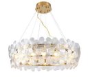Ver imagem 1 de Flores da Cunha Lustre Metal Dourado Cristais Transp.80x24cm Cabо 3m 25xg9