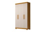 Ver imagem 1 de Guarda Roupa Solteiro 4 Portas Lana Cinamomo/off White Acp Móveis 100%mdf
