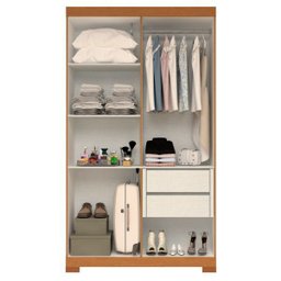 Guarda Roupa Solteiro 4 Portas Lana Cinamomo/off White Acp Móveis 100%mdf - 3