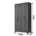 Ver imagem 4 de Guarda Roupa Solteiro 4 Portas Lana Cinamomo/off White Acp Móveis 100%mdf