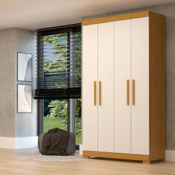 Guarda Roupa Solteiro 4 Portas Lana Cinamomo/off White Acp Móveis 100%mdf - 2