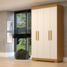Guarda Roupa Solteiro 4 Portas Lana Cinamomo/off White Acp Móveis 100%mdf - 2