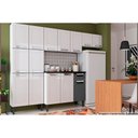 Ver imagem 1 de Cozinha Modulada Completa Múltipla 4pçs (2 Armários Balcão Paneleiro) C4p74 Branco/preto -